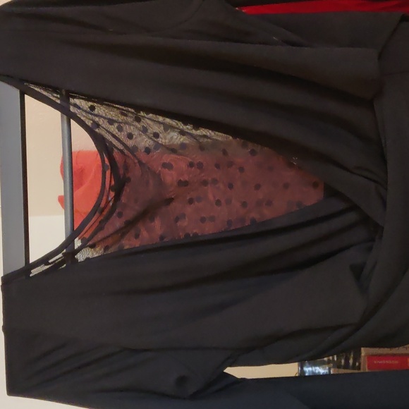 Black House White Market Fitted Top with lace - Picture 3 of 6